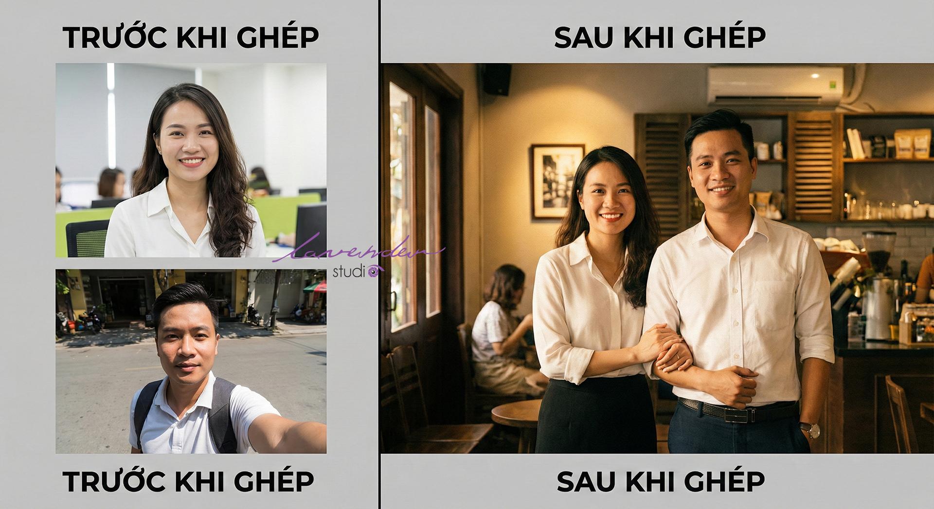 Báo giá dịch vụ ghép ảnh bằng photoshop của studio Lavender