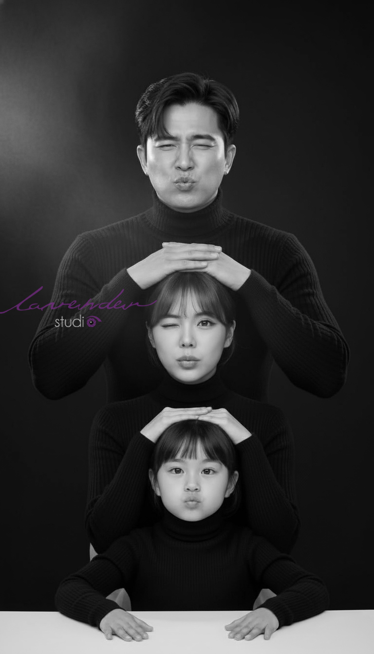 Chụp ảnh gia đình concept đen trắng tại studio Lavender Đà Nẵng